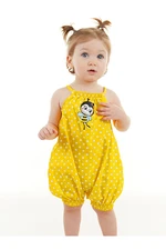 Denokids Bee Baby Girl Poplin Yellow Overalls