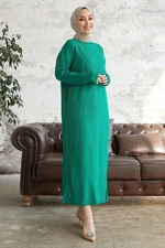 InStyle Arissa Turtleneck Long Knitwear Dress - Green