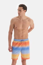 Dagi Blue - Orange Gradient Des. Long Shorts