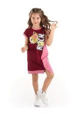 Mushi Rock Cat Cotton Girl Pink Dress