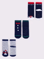 Yoclub Detské Vianočné Froté Ponožky 3 ks SKF-X001U-AA0D-0002