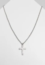 Silver necklace with diamond cross