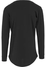 Long Shaped Fashion L/S T-Shirt Black