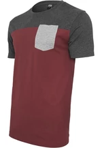 3-Tone Pocket T-Shirt Burgundy/Cha/Grey