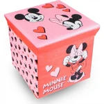 Úložný box na hračky Minnie růžová s víkem