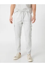 Koton Jogger Cargo Pants with Lace-Up Waist with Pocket Detail.