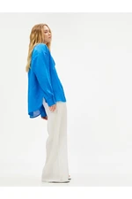 Koton Oversized Linen Shirt Long Sleeved With Buttons