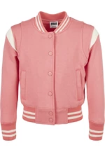 Girls' inset College Sweat Jacket palepink/whitesand