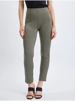 Women's green plaid trousers ORSAY