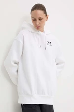 Mikina Under Armour dámská, bílá barva, s kapucí, hladká