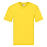 Original V-neck Fruit of the Loom Men's Yellow T-shirt