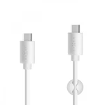 Datový a nabíjecí USB-C kabel FIXED s konektorem USB-C, USB 2.0, 15W, White