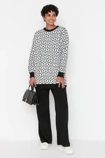 Trendyol Black Geometric Patterned Sweater-Pants Knitwear Set