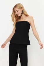 Trendyol Black Strapless Woven Blouse