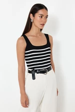 Trendyol Black Basic Striped Top Knitwear Blouse