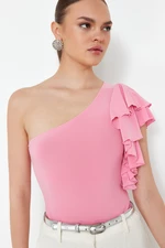 Trendyol Light Pink Flounce Knitted Bodysuit