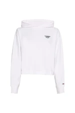 Tommy Jeans Sweatshirt - TJW BXY CROP TAPING HOODIE white