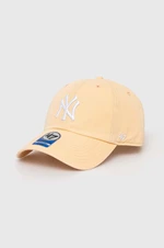 Dětská bavlněná kšiltovka 47 brand MLB New York Yankees CLEAN UP oranžová barva, s aplikací, BNLRGW17GWS