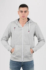 Tommy Jeans Mikina - TOMMY HILFIGER TJM ORIGINAL ZIP HOODIE sivá