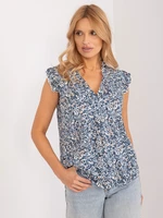 Dark blue viscose blouse SUBLEVEL