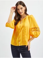 Women's orange blouse with lace ORSAY