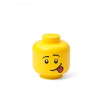 Żółte pudełko w kształcie głowy LEGO® silly, 10,5x10,6x12 cm