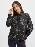 Black women's satin polka dot blouse ORSAY
