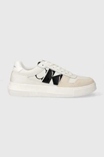 Kožené sneakers boty Calvin Klein Jeans CHUNKY CUPSOLE LTH NBS DC bílá barva, YM0YM00897