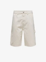 Men's Cream Denim Shorts with Pockets ONLY & SONS Edge