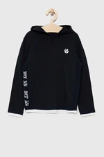 Dětský bavlněný svetr Pepe Jeans Logan Hoodie tmavomodrá barva