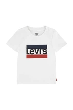Dětské bavlněné tričko Levi's bílá barva