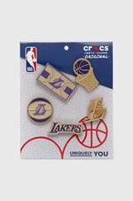 Připínačky pro dětské boty Crocs NBA LA Lakers 5-pack zlatá barva