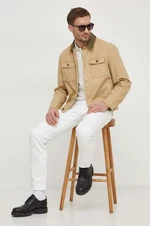 Džínová bunda Pepe Jeans VALTARI pánská, béžová barva, přechodná, PM402879