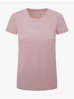 Ružové dámske tričko s krátkym rukávom Pepe Jeans