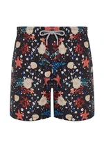 Trendyol Black Standard Size Starfish Patterned Beach Shorts