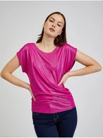 Tmavě růžové dámské tričko ORSAY