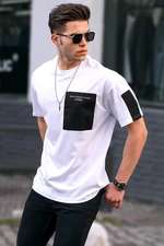 Madmext White Pocket Detailed Men's Basic T-Shirt