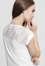 Women's T-shirt Top Laces white
