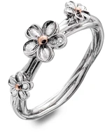 Hot Diamonds Strieborný kvetinový prsteň Forget me not DR214 54 mm