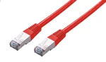 Kabel C-TECH CB-PP5F-025R patchcord Cat5e, FTP, červený, 0,25m