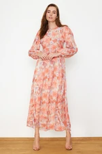 Trendyol Orange Floral Lined Woven Dress