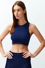 Trendyol Dark Navy Seamless/Seamless Ribbed and Lightly Supported/Shaping Sports Bra