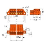 Zásuvkový konektor na kabel WAGO 2231-324/031-000, 136.72 mm, pólů 24, rozteč 5.08 mm, 10 ks