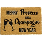 Čierna rohožka z prírodného kokosového vlákna Artsy Doormats Champagne New Year, 40 x 60 cm