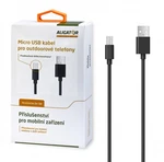 Datový kabel ALIGATOR s prodlouženým microUSB konektorem, 2A, black