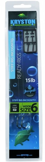 Kryston hotové návazce 2 ks stiff rig incognito 20 lb - velikost 8