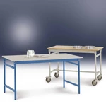 Manuflex BB3027.7035 Odkladací stolík BASIS stacionárny s plastovou stolovou doskou v svetlošedej RAL 7035, š xhxv: 1000