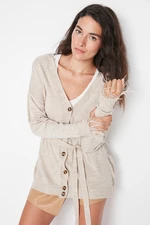 Trendyol Stone Plush Detailed Knitwear Cardigan