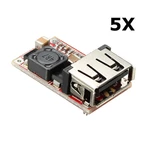 5Pcs DC-DC Buck Module 6-24V 12V/24V to 5V 3A USB Step Down Power Supply Charger Efficiency 97.5%