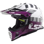 Moto přilba LS2 MX437 Fast Evo XCode  Gloss White Violet  XXL (63-64)